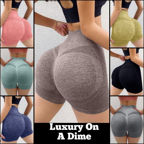 Scrunch Butt Lift High Rise Activewear Seamless Athletic Contour Active Shorts - Picture 9 of 9